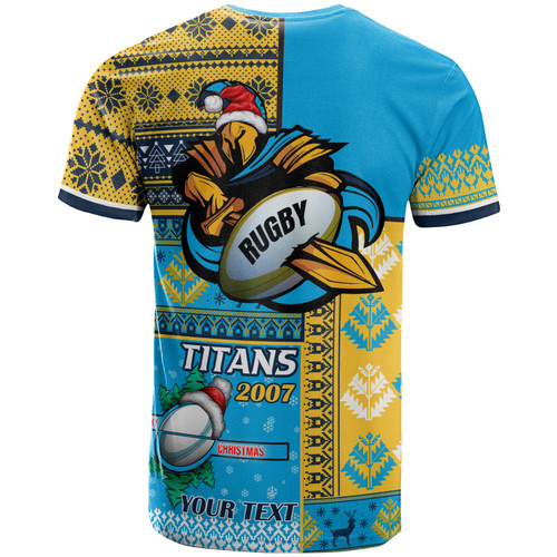 Gold Coast Titans T-shirt - Custom Christmas Snowflakes Gold Coast Titans Mascot T-shirt Gold Coast Titans T-shirt - Custom Christmas Snowflakes Gold Coast Titans Mascot T-shirt