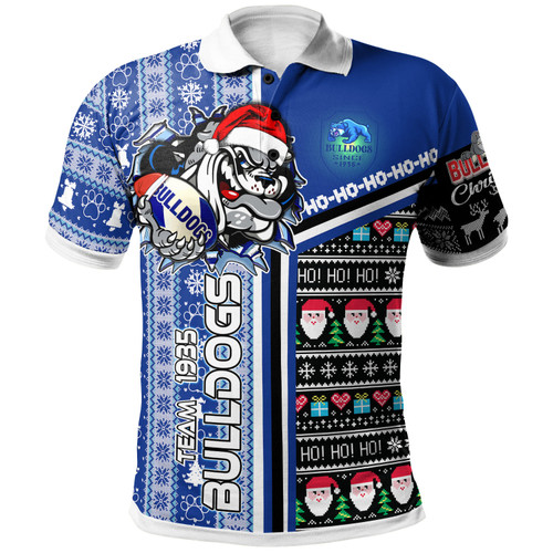 Canterbury-Bankstown Bulldogs Christmas With Snowflakes And Ball Polo Shirt