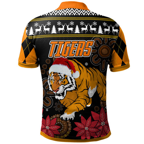 Wests Tigers Christmas Polo Shirt - Custom Wests Tigers Merry Christmas Aboriginal Inspired Polo Shirt Wests Tigers Christmas Polo Shirt - Custom Wests Tigers Merry Christmas Aboriginal Inspired Polo Shirt