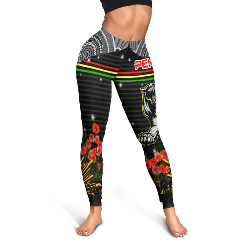 Penrith Panthers Leggings- Anzac Penrith Panthers with Poppy Penrith Panthers Leggings- Anzac Penrith Panthers with Poppy