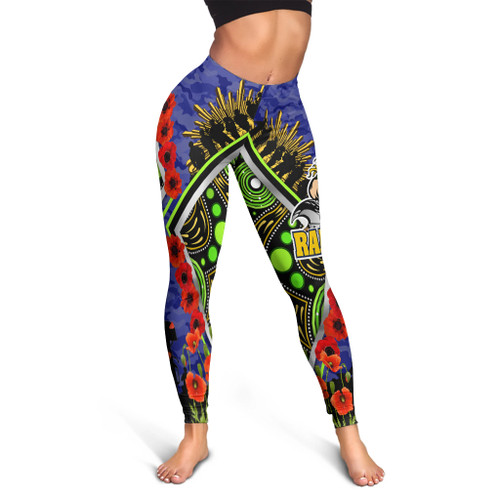 Canberra Raiders Leggings - Anzac Aboriginal Inspired Canberra Raiders with Poppy Canberra Raiders Leggings - Anzac Aboriginal Inspired Canberra Raiders with Poppy
