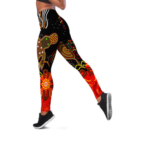 Australia Leggings - Aboriginal Inspired Naidoc Week Dot Painting Style Australia Leggings - Aboriginal Inspired Naidoc Week Dot Painting Style