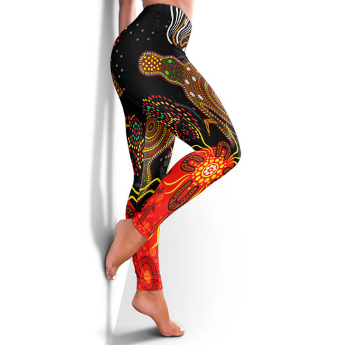 Australia Leggings - Aboriginal Inspired Naidoc Week Dot Painting Style Australia Leggings - Aboriginal Inspired Naidoc Week Dot Painting Style