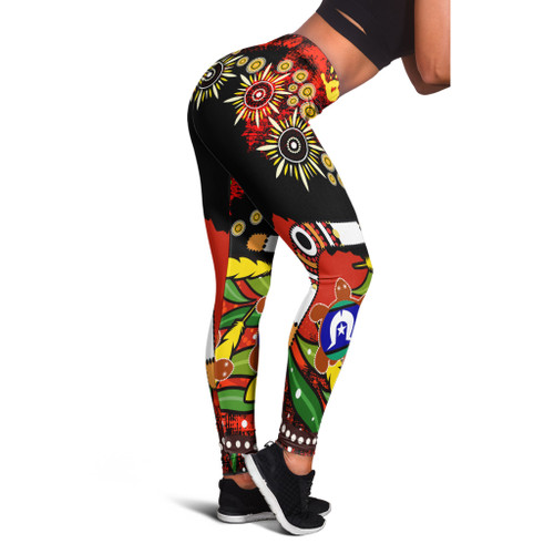 Australia Leggings - Aboriginal Inspired Sorry Day Dot Painting Style