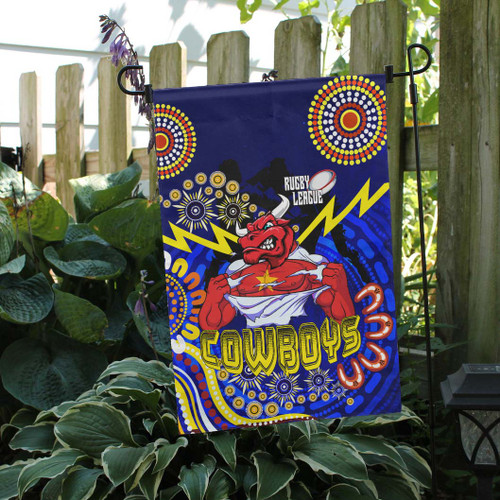 North Queensland Cowboys Flag - Aboriginal Inspired Dot Painting Flag North Queensland Cowboys Flag - Aboriginal Inspired Dot Painting Flag