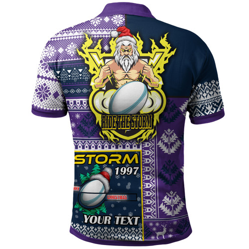 Melbourne Storm Polo Shirt - Custom Christmas Snowflakes Melbourne Storm Mascot Polo Shirt Melbourne Storm Polo Shirt - Custom Christmas Snowflakes Melbourne Storm Mascot Polo Shirt