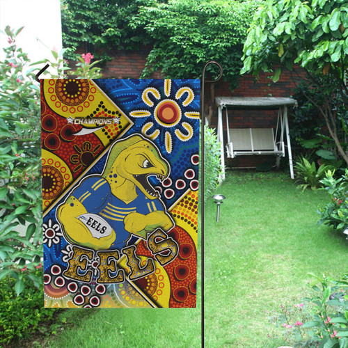 Parramatta Eels Flag - Parramatta Eels Ball With Aboriginal Inspired Art Flag Parramatta Eels Flag - Parramatta Eels Ball With Aboriginal Inspired Art Flag