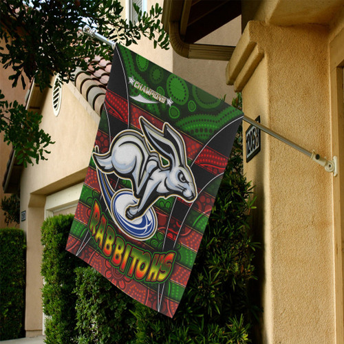 South Sydney Rabbitohs Flag - Rabbit Aboriginal Inspired Style Pattern Flag South Sydney Rabbitohs Flag - Rabbit Aboriginal Inspired Style Pattern Flag