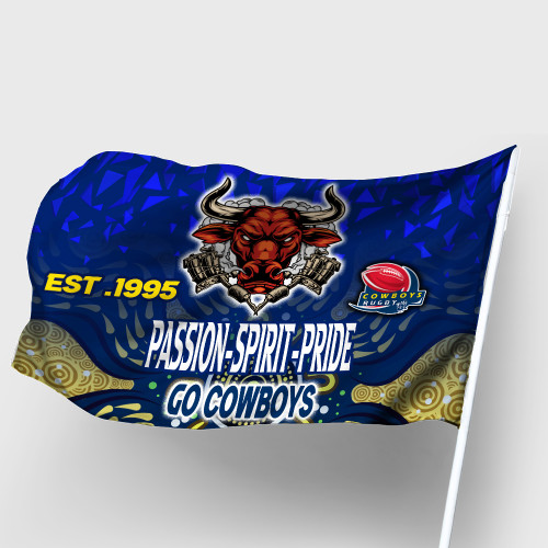 North Queensland Cowboys Flag - Ball Go North Queensland Cowboys Aboriginal Inspired Patterns Flag North Queensland Cowboys Flag - Ball Go North Queensland Cowboys Aboriginal Inspired Patterns Flag