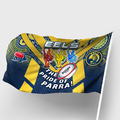 Parramatta Eels Flag - Go Parra Parramatta Eels Aboriginal Inspired Patterns Flag Parramatta Eels Flag - Go Parra Parramatta Eels Aboriginal Inspired Patterns Flag