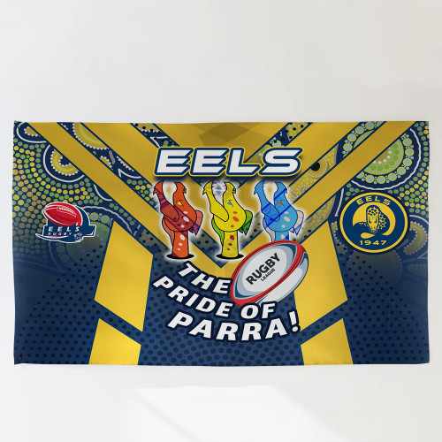 Parramatta Eels Flag - Go Parra Parramatta Eels Aboriginal Inspired Patterns Flag Parramatta Eels Flag - Go Parra Parramatta Eels Aboriginal Inspired Patterns Flag