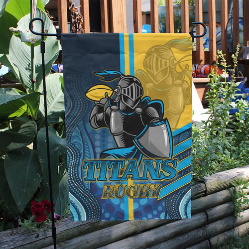 Gold Coast Titans Flag - Gold Coast Titans Ball Aboriginal Inspired Indigenous Sport Style Flag Gold Coast Titans Flag - Gold Coast Titans Ball Aboriginal Inspired Indigenous Sport Style Flag