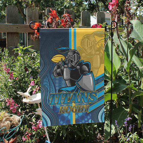 Gold Coast Titans Flag - Gold Coast Titans Ball Aboriginal Inspired Indigenous Sport Style Flag Gold Coast Titans Flag - Gold Coast Titans Ball Aboriginal Inspired Indigenous Sport Style Flag