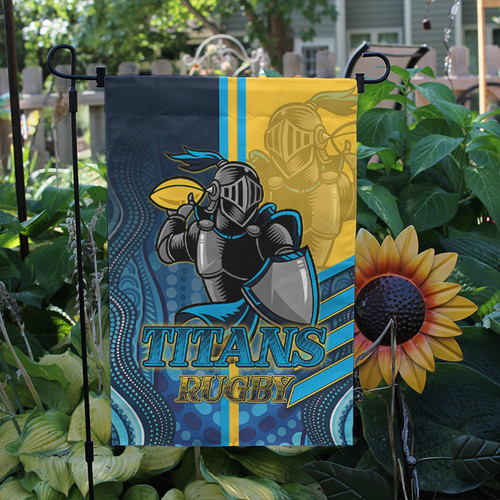 Gold Coast Titans Flag - Gold Coast Titans Ball Aboriginal Inspired Indigenous Sport Style Flag Gold Coast Titans Flag - Gold Coast Titans Ball Aboriginal Inspired Indigenous Sport Style Flag