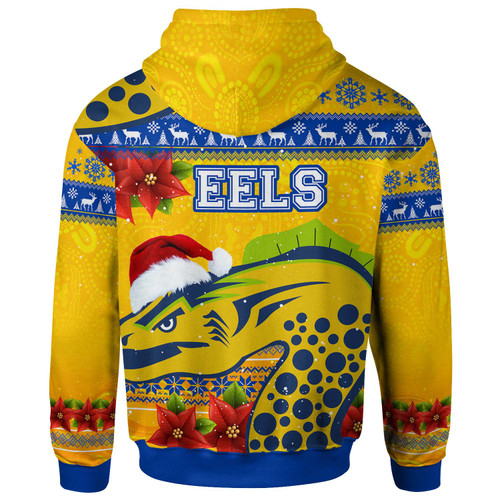 Parramatta Eels Christmas Hoodie - Custom Parramatta Eels Aboriginal Inspired and Poinsettia Xmas Hoodie Parramatta Eels Christmas Hoodie - Custom Parramatta Eels Aboriginal Inspired and Poinsettia Xmas Hoodie