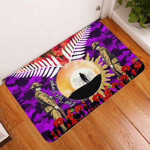 Australia Aboriginal Inspired Door Mat -  Anzac Day New Zealand Indigenous Remember Door Mat