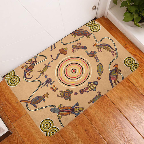 Australia Aboriginal Inspired Door Mat - Aboriginal Inspired Animals Sand Art Door Mat Australia Aboriginal Inspired Door Mat - Aboriginal Inspired Animals Sand Art Door Mat