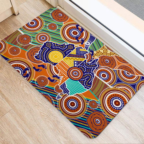 Australia Aboriginal Inspired Door Mat - Australia Aboriginal Inspired Map Dot Painting Art Door Mat Australia Aboriginal Inspired Door Mat - Australia Aboriginal Inspired Map Dot Painting Art Door Mat