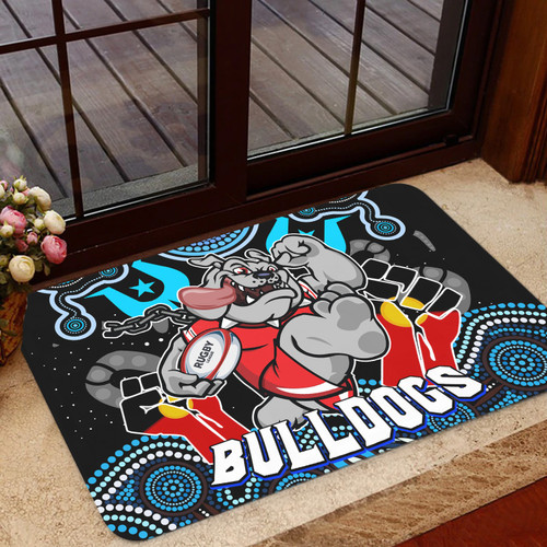 Canterbury-Bankstown Bulldogs Door Mat - Canterbury-Bankstown Bulldogs Aboriginal Inspired Naidoc Week Torres Strait Door Mat