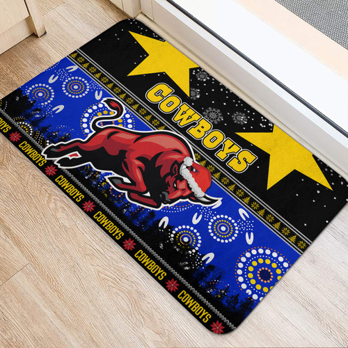 North Queensland Cowboys Christmas Door Mat - North Queensland Cowboys Aboriginal Inspired And Ugly Style Door Mat North Queensland Cowboys Christmas Door Mat - North Queensland Cowboys Aboriginal Inspired And Ugly Style Door Mat