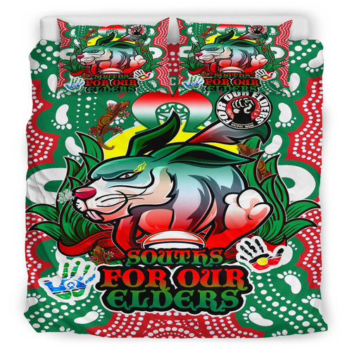 South Sydney Rabbitohs Naidoc Custom Bedding Set - Souths Super Bunny Naidoc Week For Our Elders Aboriginal Inspired South Sydney Rabbitohs Naidoc Custom Bedding Set - Souths Super Bunny Naidoc Week For Our Elders Aboriginal Inspired
