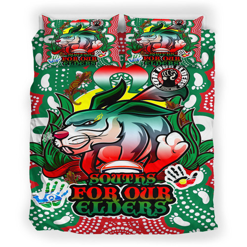 South Sydney Rabbitohs Naidoc Custom Bedding Set - Souths Super Bunny Naidoc Week For Our Elders Aboriginal Inspired South Sydney Rabbitohs Naidoc Custom Bedding Set - Souths Super Bunny Naidoc Week For Our Elders Aboriginal Inspired