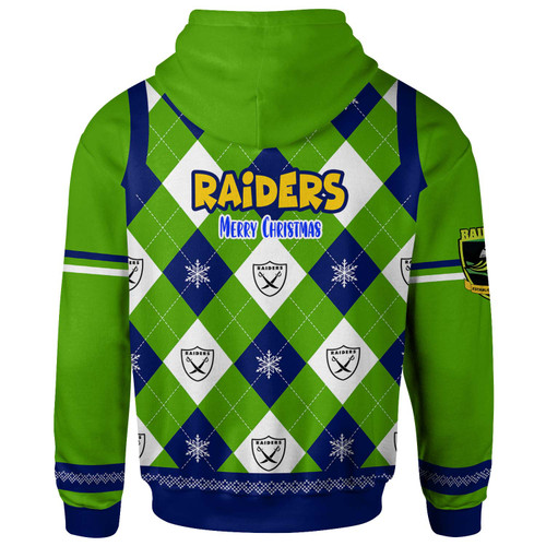 Canberra Raiders Christmas Hoodie - Custom Canberra Raiders Xmas Argyle Style Hoodie Canberra Raiders Christmas Hoodie - Custom Canberra Raiders Xmas Argyle Style Hoodie