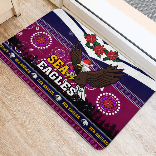 Australia Sea Eagles Christmas Door Mat - Australia Sea Eagles Aboriginal and Ugly Style Door Mat