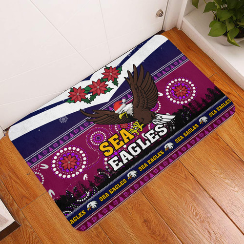Australia Sea Eagles Christmas Door Mat - Australia Sea Eagles Aboriginal and Ugly Style Door Mat