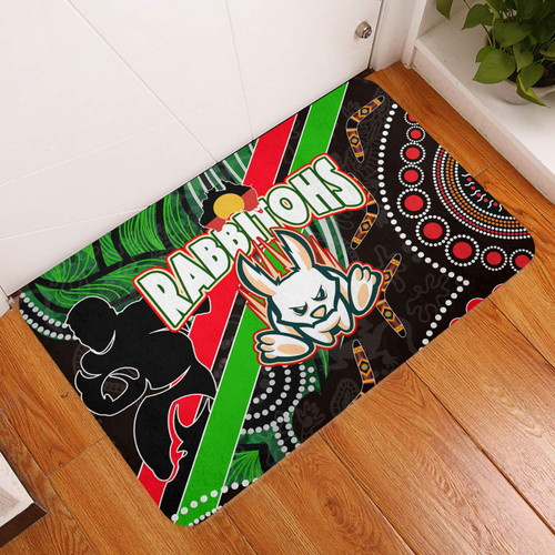 South Sydney Rabbitohs Door Mat - South Sydney Rabbitohs Aboriginal Dreaming Dot Painting Door Mat South Sydney Rabbitohs Door Mat - South Sydney Rabbitohs Aboriginal Dreaming Dot Painting Door Mat