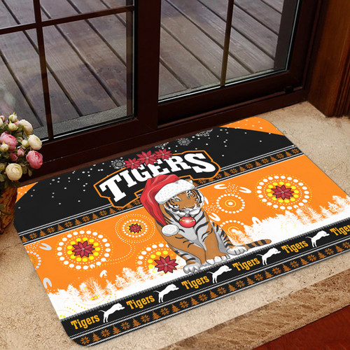 Wests Tigers Christmas Door Mat - Wests Tigers Aboriginal And Ugly Style Door Mat