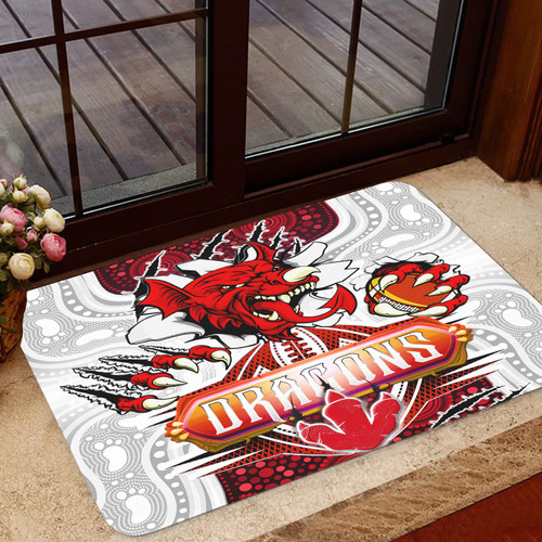 Illawarra and St George Door Mat - Custom Indigenous Super Illawarra and St George Scratch Style