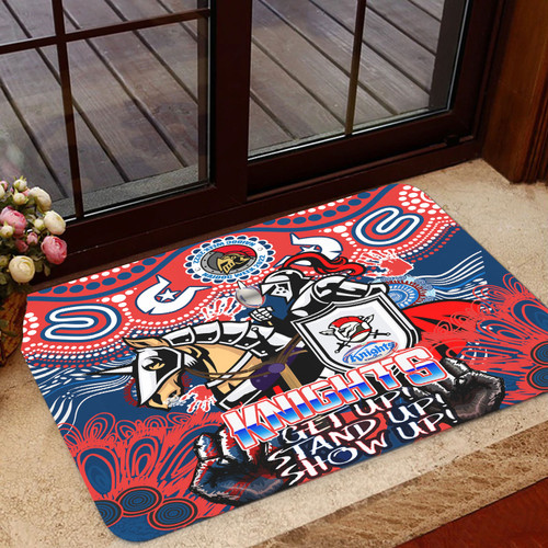 Newcastle Naidoc Week Door Mat - Custom Indigenous Newcastle Get up! Stand up! Show up!