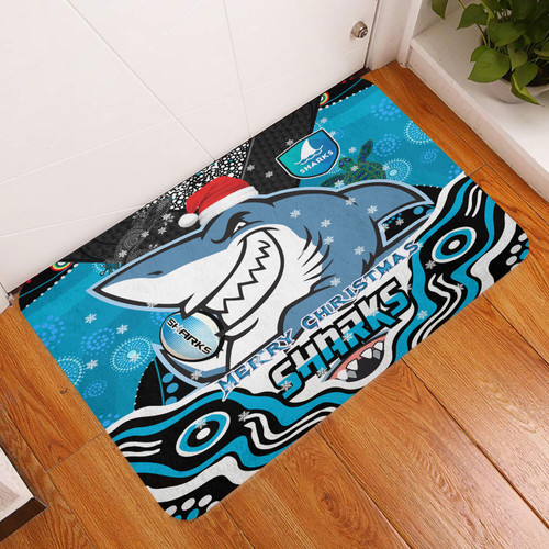 Cronulla Christmas Door Mat - Custom Christmas Super Cronulla Indigenous Patterns Cronulla Christmas Door Mat - Custom Christmas Super Cronulla Indigenous Patterns