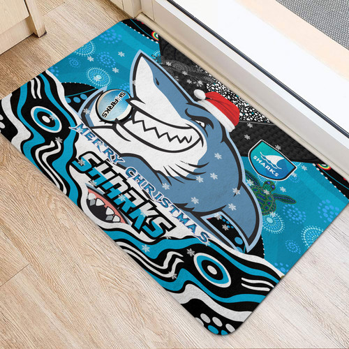 Cronulla Christmas Door Mat - Custom Christmas Super Cronulla Indigenous Patterns Cronulla Christmas Door Mat - Custom Christmas Super Cronulla Indigenous Patterns