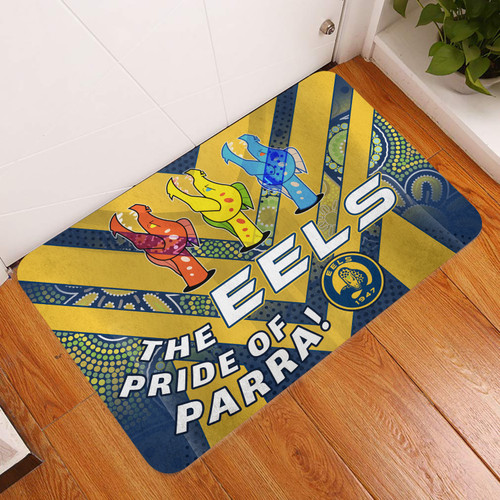 Parramatta Eels Door Mat - Go Parra Parramatta Eels Aboriginal Inspired Patterns Door Mat Parramatta Eels Door Mat - Go Parra Parramatta Eels Aboriginal Inspired Patterns Door Mat