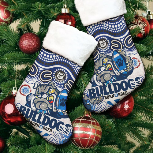 Canterbury-Bankstown "Born & Bred" Christmas Stocking - Custom Indigenous Canterbury-Bankstown With Ball And Patterns Canterbury-Bankstown "Born & Bred" Christmas Stocking - Custom Indigenous Canterbury-Bankstown With Ball And Patterns