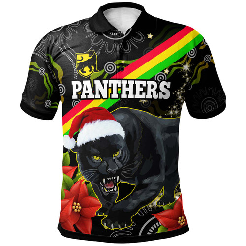Penrith Panthers Christmas Polo Shirt - Custom Penrith Panthers Aboriginal Inspired Xmas Polo Shirt Penrith Panthers Christmas Polo Shirt - Custom Penrith Panthers Aboriginal Inspired Xmas Polo Shirt