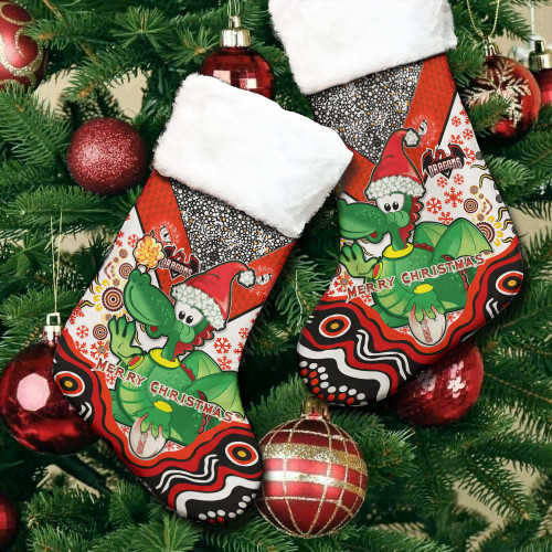 Illawarra and St George Christmas Stocking - Merry Christmas Green Illawarra and St George Indigenous Style Illawarra and St George Christmas Stocking - Merry Christmas Green Illawarra and St George Indigenous Style