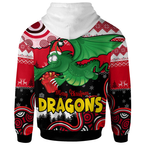 St. George Illawarra Dragons Christmas Hoodie - Custom Dragon Aboriginal Inspired Xmas Hoodie St. George Illawarra Dragons Christmas Hoodie - Custom Dragon Aboriginal Inspired Xmas Hoodie