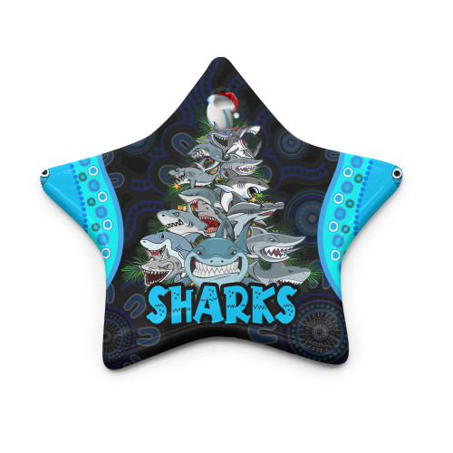 Cronulla-Sutherland Sharks Christmas Ornaments - Custom Cronulla-Sutherland Sharks Aboriginal Inspired Xmas Team 15 Players Ornaments