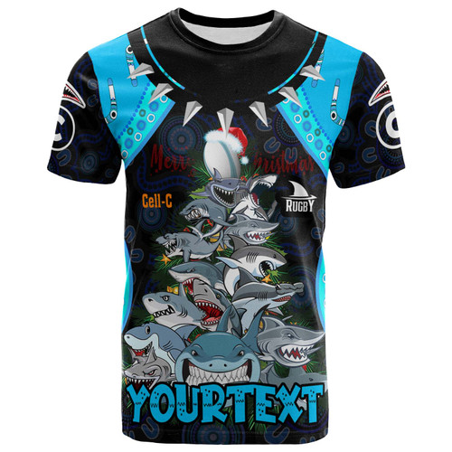 Cronulla-Sutherland Sharks Christmas T-shirt - Custom Cronulla-Sutherland Sharks Aboriginal Inspired Xmas Team 15 Players T-shirt Cronulla-Sutherland Sharks Christmas T-shirt - Custom Cronulla-Sutherland Sharks Aboriginal Inspired Xmas Team 15 Players T-shirt