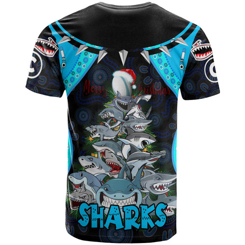 Cronulla-Sutherland Sharks Christmas T-shirt - Custom Cronulla-Sutherland Sharks Aboriginal Inspired Xmas Team 15 Players T-shirt Cronulla-Sutherland Sharks Christmas T-shirt - Custom Cronulla-Sutherland Sharks Aboriginal Inspired Xmas Team 15 Players T-shirt