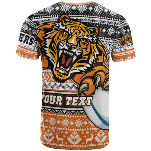 Wests Tigers T-shirt - Custom Wests Tigers Mascot Knitted Christmas Pattern T-shirt Wests Tigers T-shirt - Custom Wests Tigers Mascot Knitted Christmas Pattern T-shirt