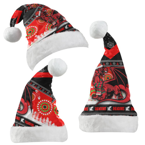 St.George Rugby Christmas Hat - St.George Aboriginal Inspired Xmas Ugly Knitted Christmas Hat St.George Rugby Christmas Hat - St.George Aboriginal Inspired Xmas Ugly Knitted Christmas Hat