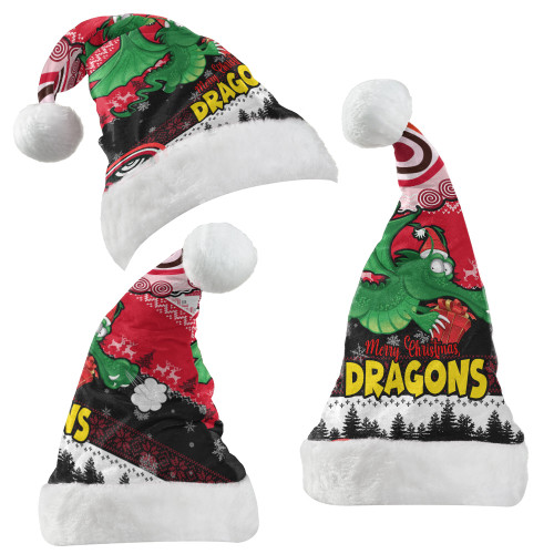 St.George Rugby Christmas Hat - St.George Christmas Dragons Aboriginal Inspired Christmas Hat St.George Rugby Christmas Hat - St.George Christmas Dragons Aboriginal Inspired Christmas Hat