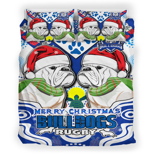 Canterbury-Bankstown Christmas Bedding Set - Custom Merry Canterbury-Bankstown Christmas Indigenous Bedding Set