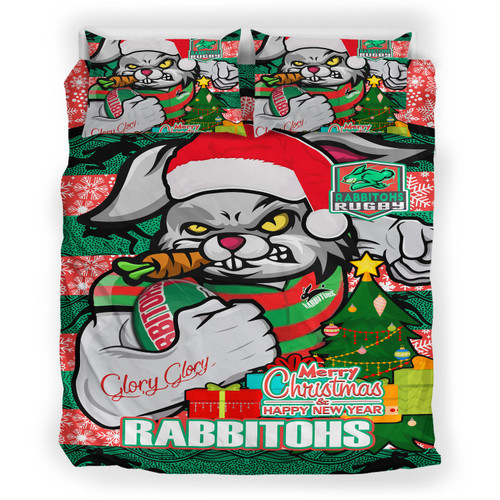 Souths Christmas Custom Bedding Set - Merry Christmas Super Souths With Ball And Patterns Duvet Cover Souths Christmas Custom Bedding Set - Merry Christmas Super Souths With Ball And Patterns Duvet Cover
