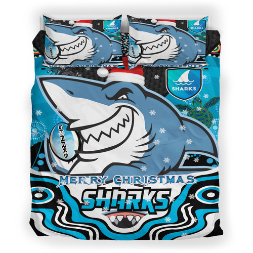 Cronulla Christmas Bedding Set - Custom Christmas Super Cronulla Indigenous Duvet Cover Cronulla Christmas Bedding Set - Custom Christmas Super Cronulla Indigenous Duvet Cover