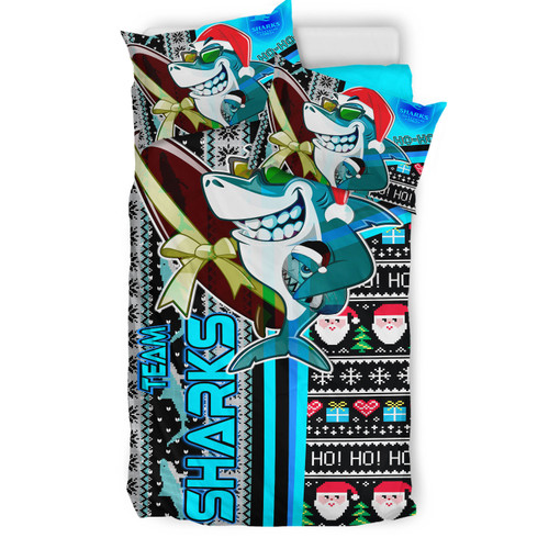 Cronulla Christmas Bedding Set - Custom Cronulla Surfrider Christmas With Snowflakes Ho Ho Ho Duvet Cover Cronulla Christmas Bedding Set - Custom Cronulla Surfrider Christmas With Snowflakes Ho Ho Ho Duvet Cover
